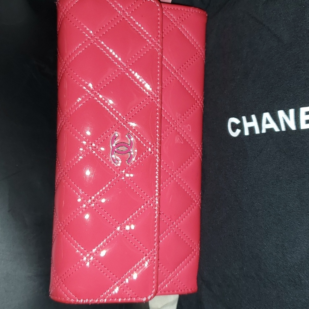 EUC Chanel long flap wallet in patten Hot Pink. - Picture 2 of 11